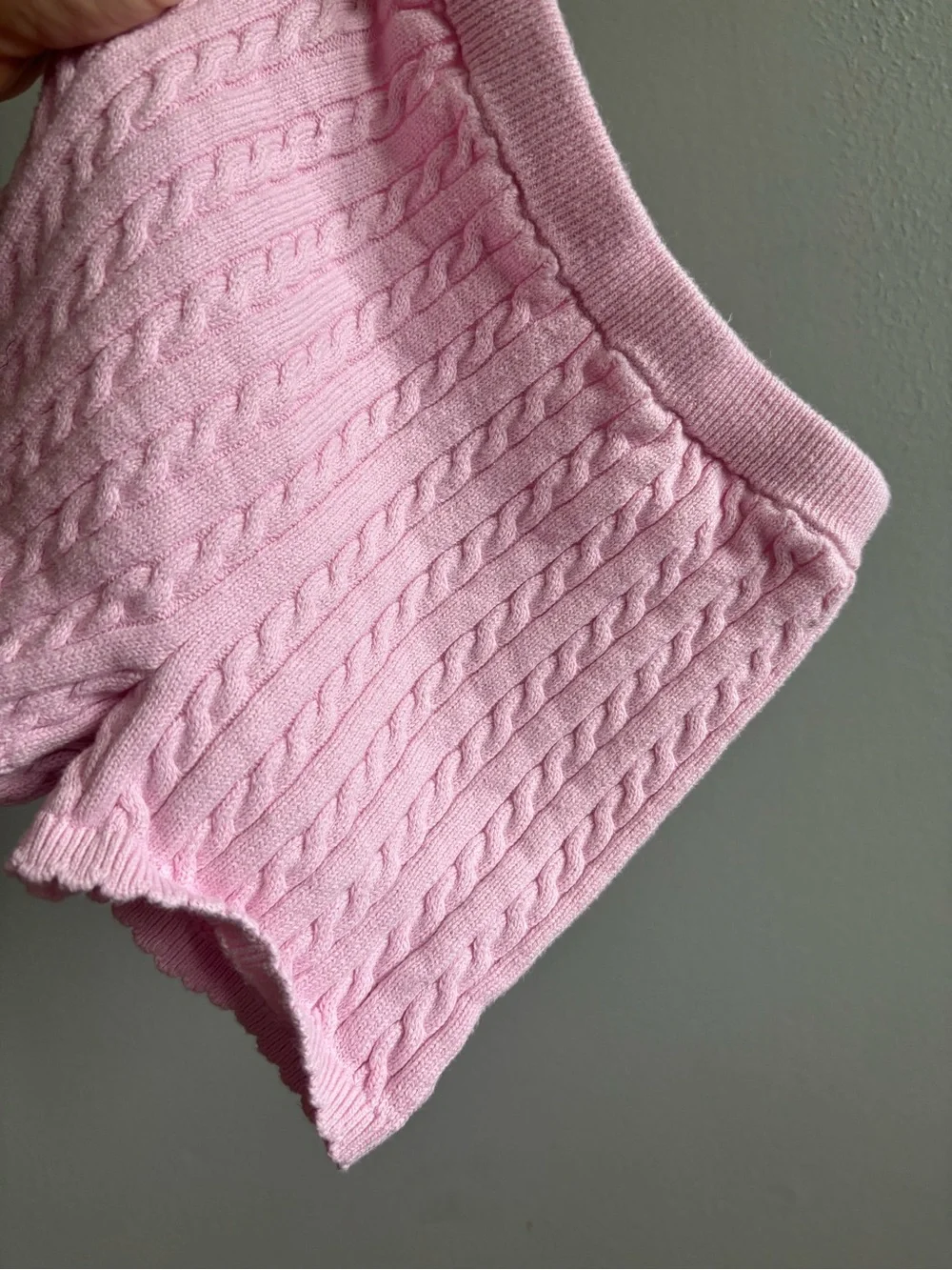 Ralph Lauren Light Pink Cable-Knit Shorts for Kids